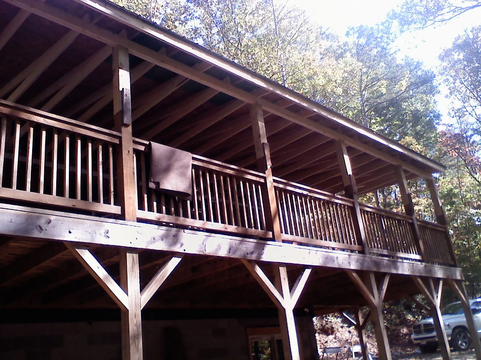 Timber framing under a new elevated porch and deck — Roof Leak Repair in Gwynn Oak by Roofing Brothers